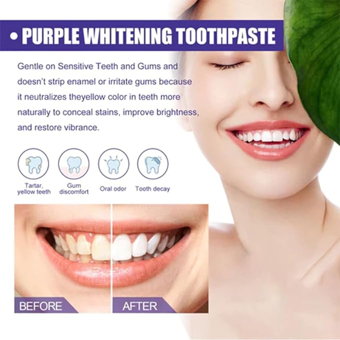 Purple Color Corrector Toothpaste – Instant Teeth Brightening & Whitening Solution