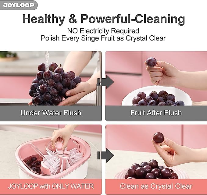 Fruit Cleaning Device – Hands-Free Spinning Vortex Washer