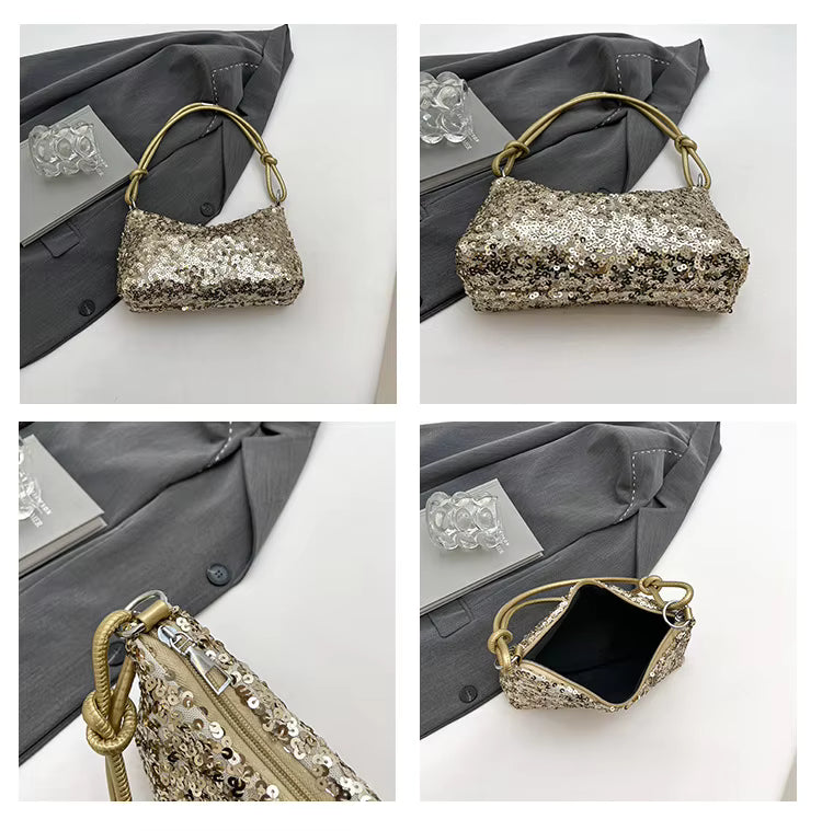 SpakLuxe Shoulder Bag - Gold Sequin