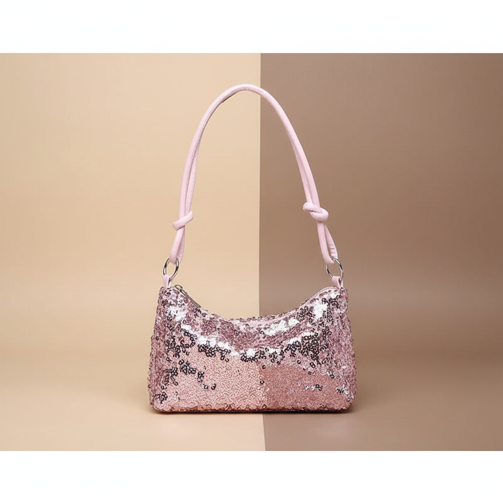 SpakLuxe Shoulder Bag -Pink Sequin