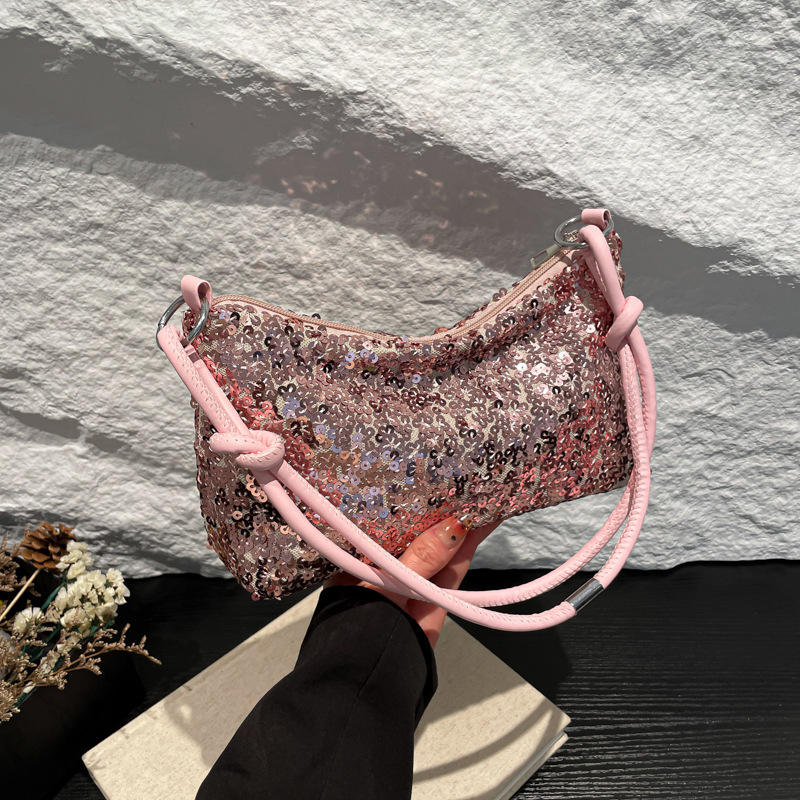 SpakLuxe Shoulder Bag -Pink Sequin