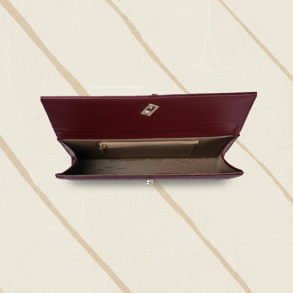 Élan Noir Hand Bag -Maroon